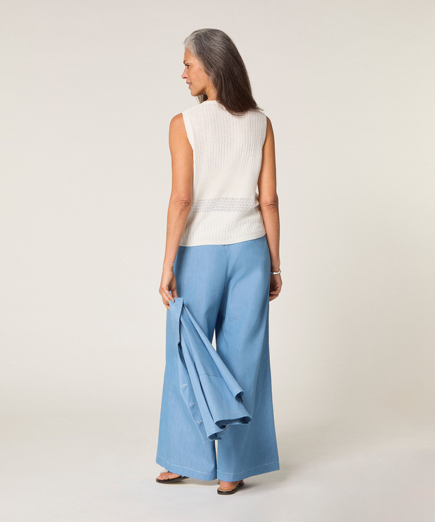 Rodier Débardeur Ajouré Blanc écru