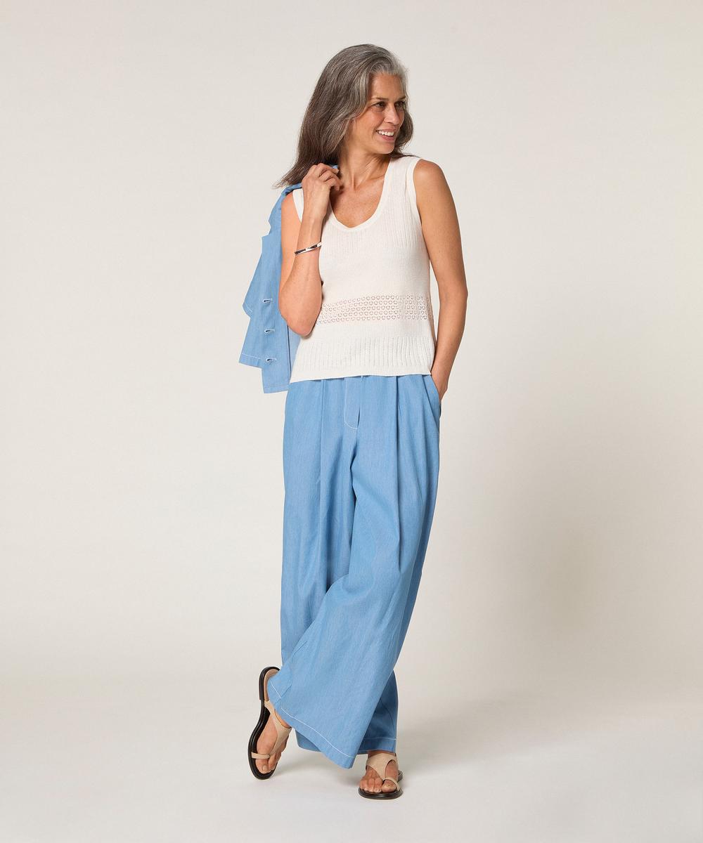 rodier Débardeur ajouré blanc écru