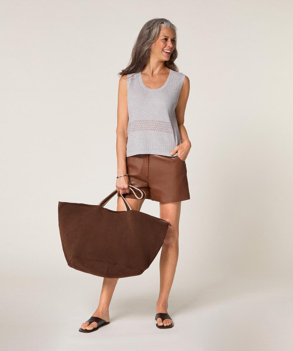 rodier Débardeur ajouré gris clair