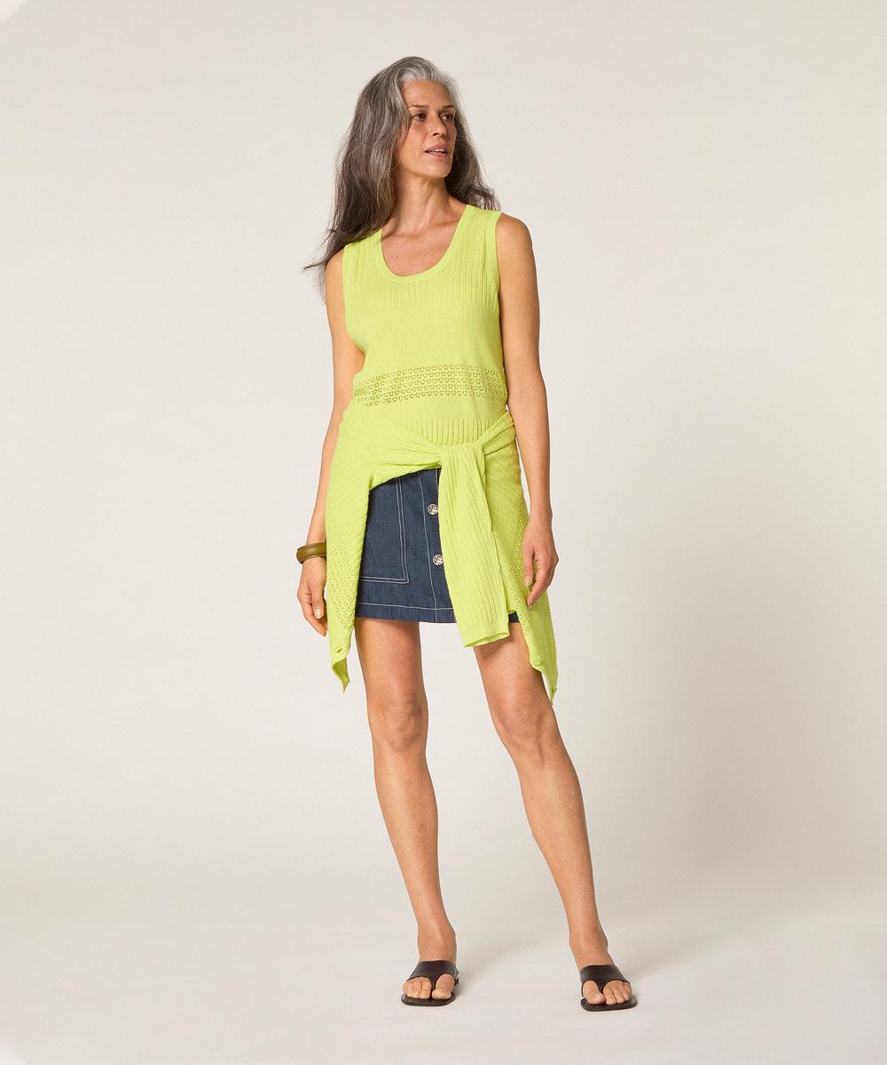 rodier Débardeur ajouré jaune citron