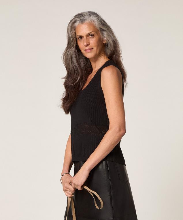 Rodier Débardeur Ajouré Noir