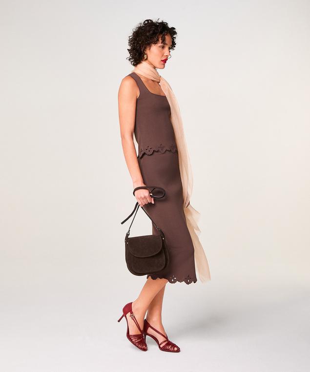 Rodier Débardeur Brodé Marron écorce