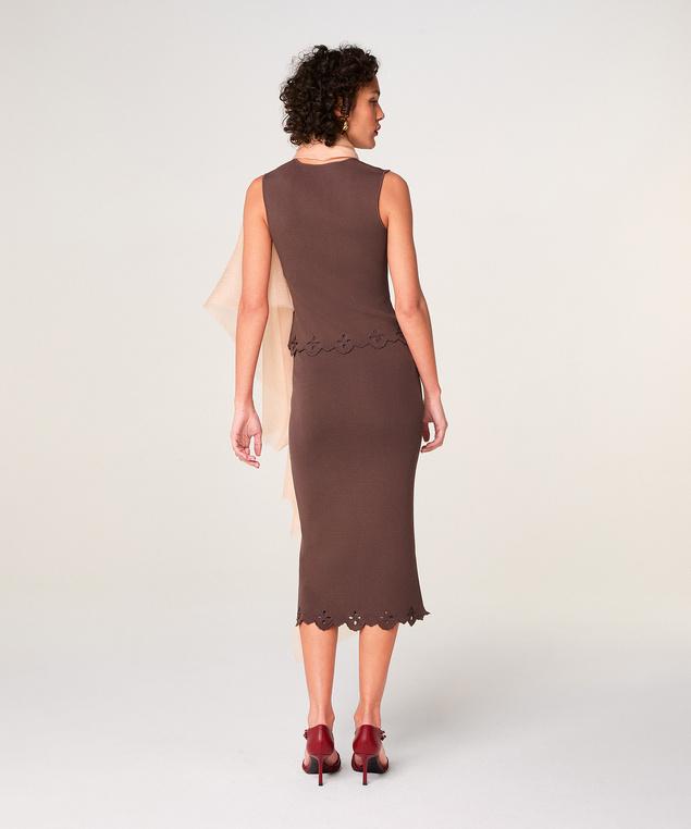 Rodier Débardeur Brodé Marron écorce