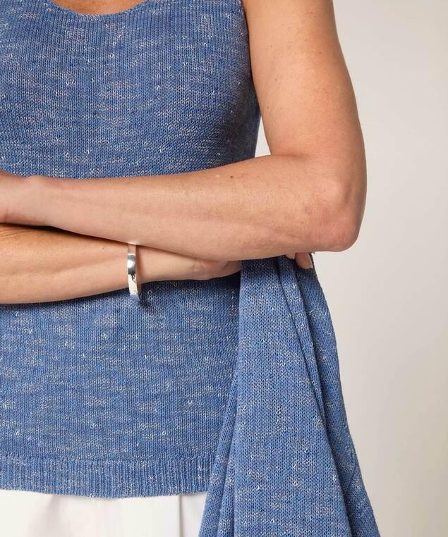 Rodier Débardeur En Coton Chiné Bleu Indigo