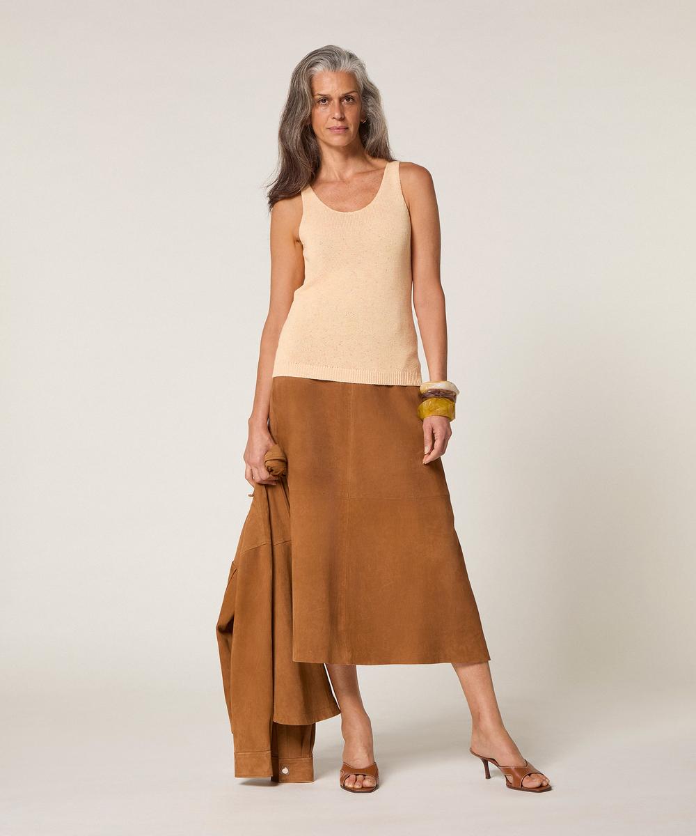 rodier Débardeur en coton chiné jaune sable