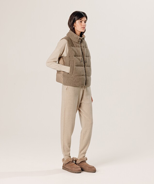 Rodier Doudoune Sans Manches En Cachemire Beige