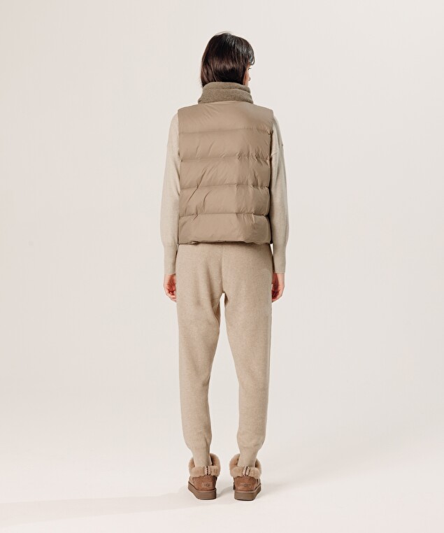 Rodier Doudoune Sans Manches En Cachemire Beige