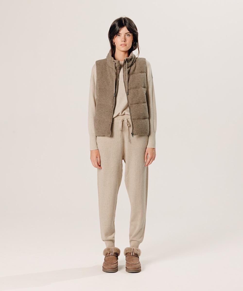 rodier Doudoune sans manches en cachemire beige