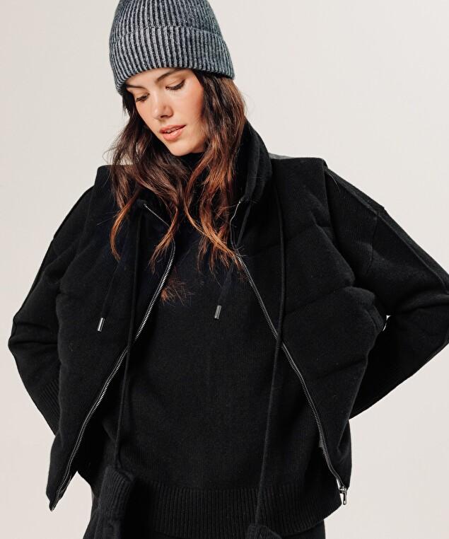 Rodier Doudoune Sans Manches En Cachemire Noir