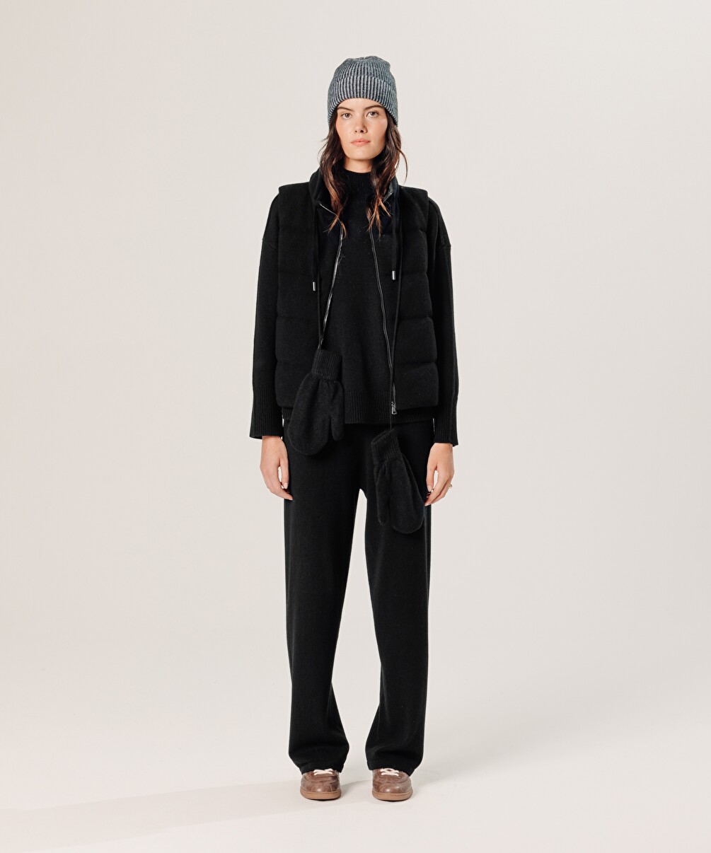 rodier Doudoune sans manches en cachemire noir