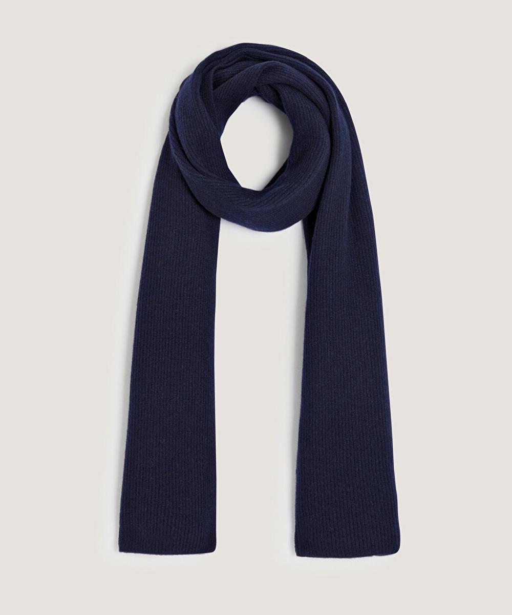 rodier Écharpe à côtes en cachemire bleu marine