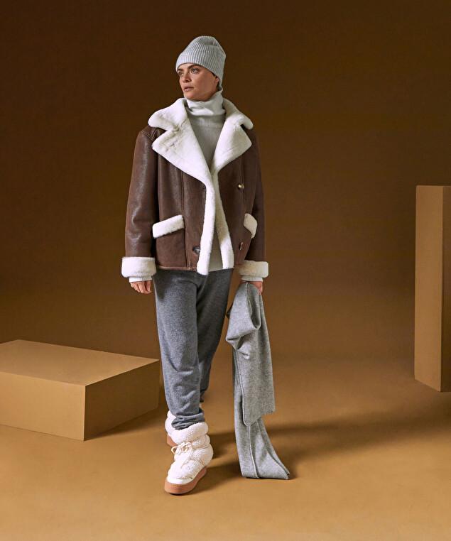 Rodier Écharpe à Côtes En Cachemire Gris Clair