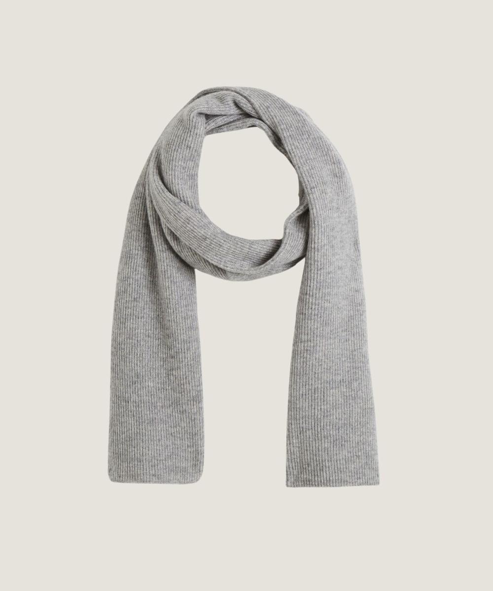 rodier Écharpe à côtes en cachemire gris clair