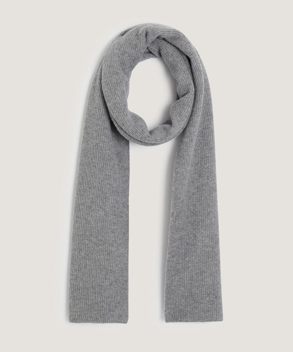 rodier Écharpe à côtes en cachemire gris perle