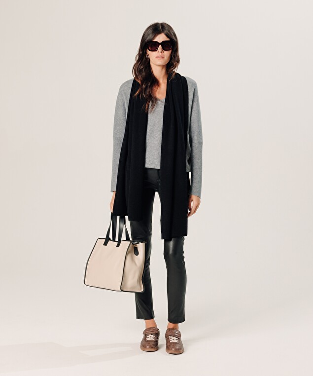 Rodier Écharpe à Côtes En Cachemire Noir