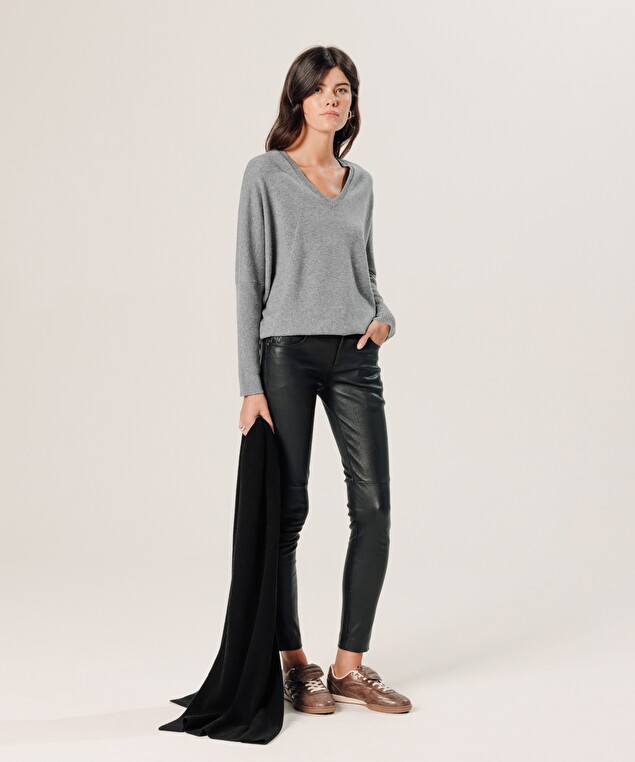 Rodier Écharpe à Côtes En Cachemire Noir