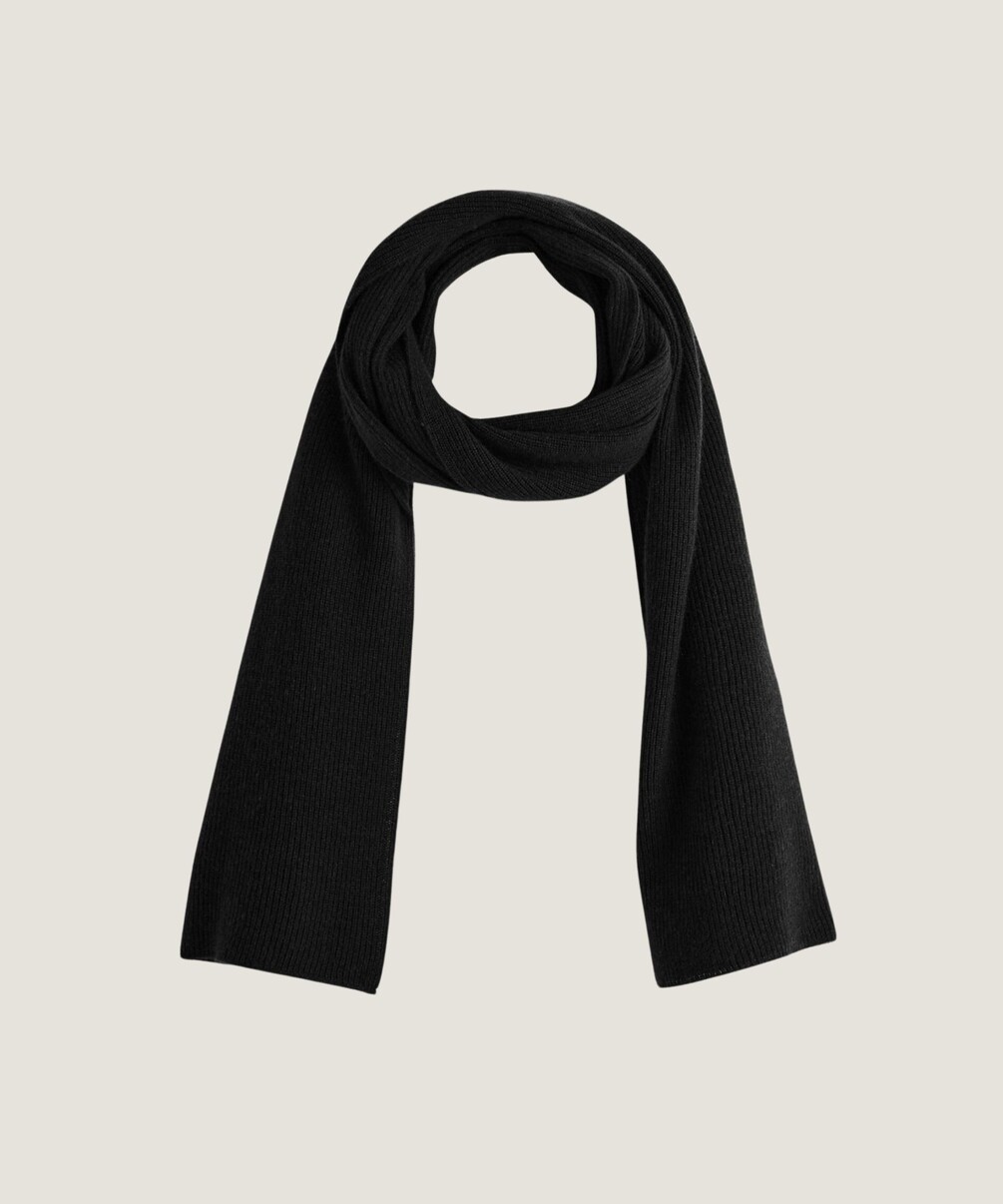 rodier Écharpe à côtes en cachemire noire