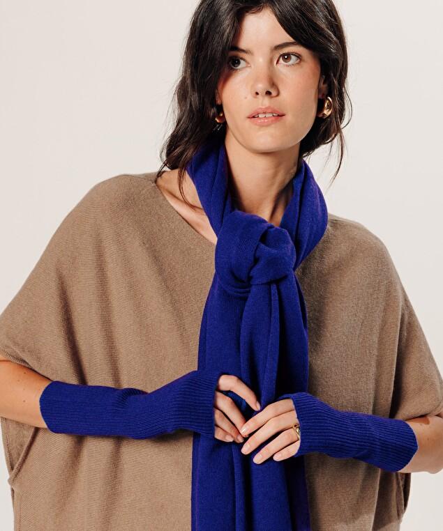 Rodier Écharpe En Cachemire Bleu Outremer