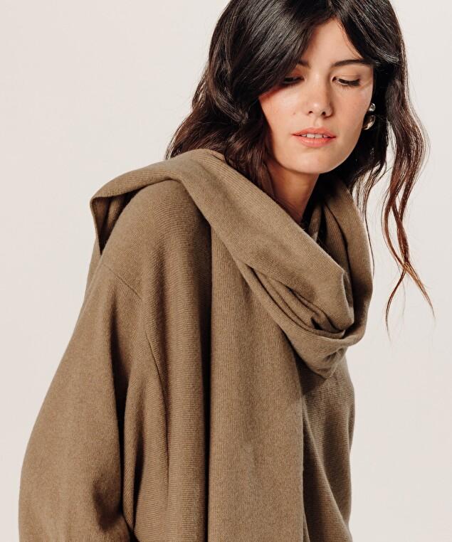 Rodier Écharpe En Cachemire Marron Camel