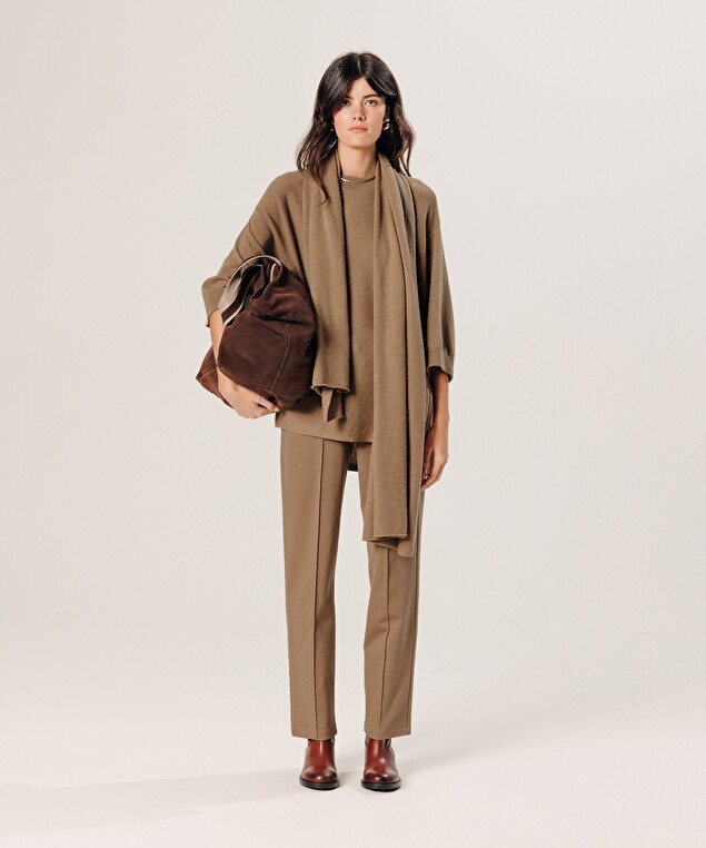 Rodier Écharpe En Cachemire Marron Camel