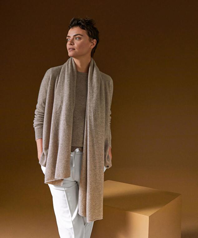 Rodier Écharpe En Cachemire Marron Taupe