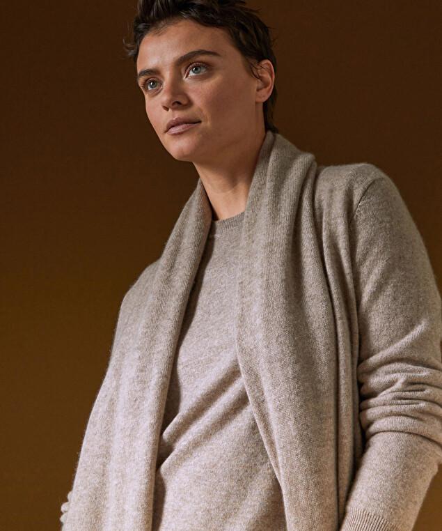 Rodier Écharpe En Cachemire Marron Taupe