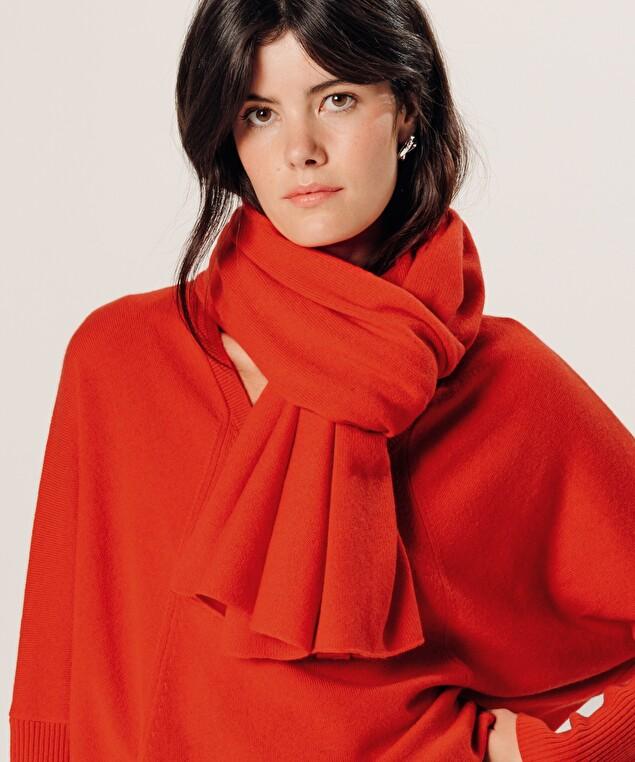 Rodier Écharpe En Cachemire Orange