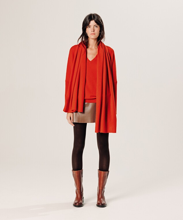 Rodier Écharpe En Cachemire Orange