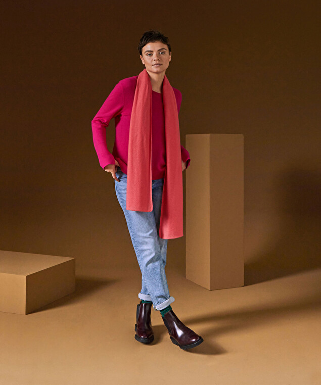 Rodier Écharpe En Cachemire Orange