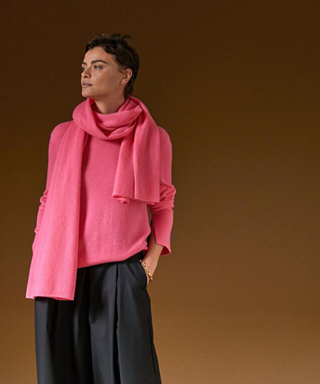 Rodier Écharpe En Cachemire Orange Corail