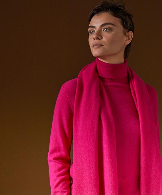 Rodier Écharpe En Cachemire Rose Tonique