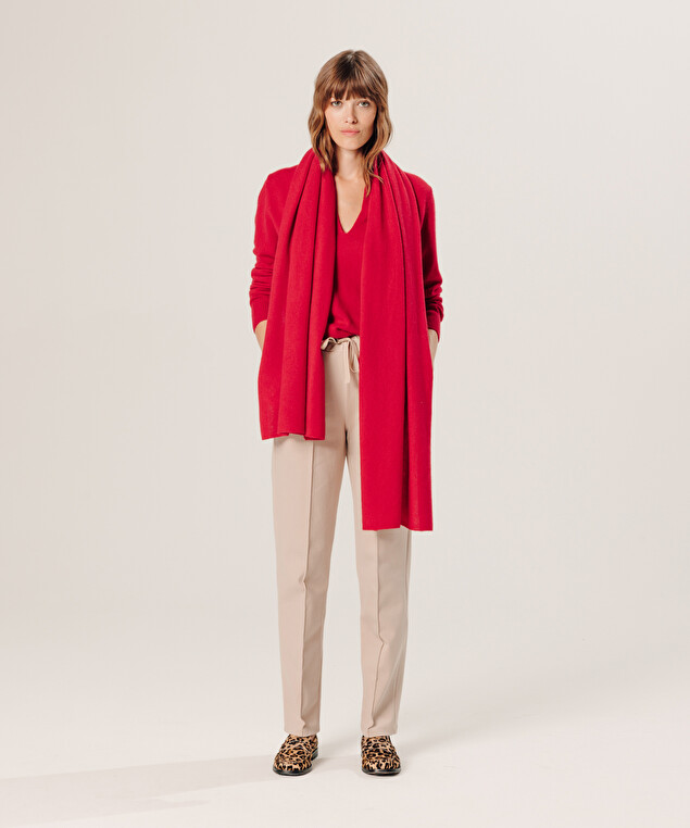 Rodier Écharpe En Cachemire Rouge