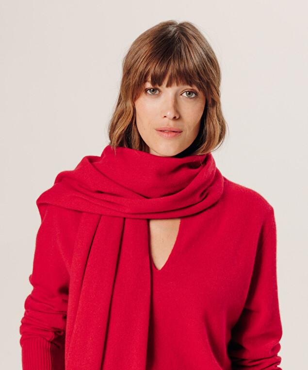 Rodier Écharpe En Cachemire Rouge