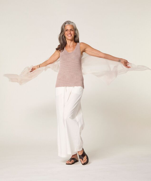 Rodier Écharpe Fine En Cachemire Blanc écru