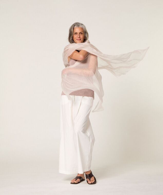 Rodier Écharpe Fine En Cachemire Blanc écru