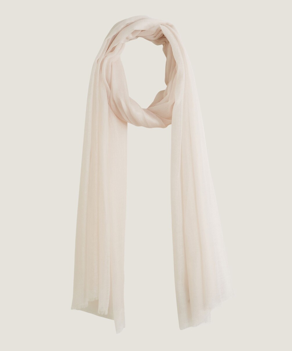 rodier Écharpe fine en cachemire blanc écru
