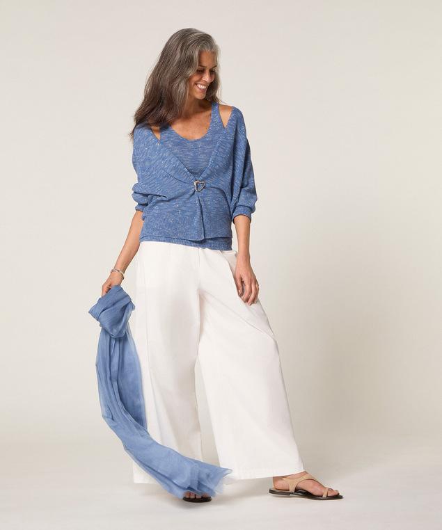 Rodier Écharpe Fine En Cachemire Bleu Gris