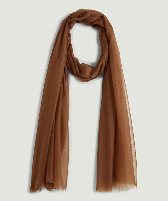 Rodier Écharpe Fine En Cachemire Marron Camel