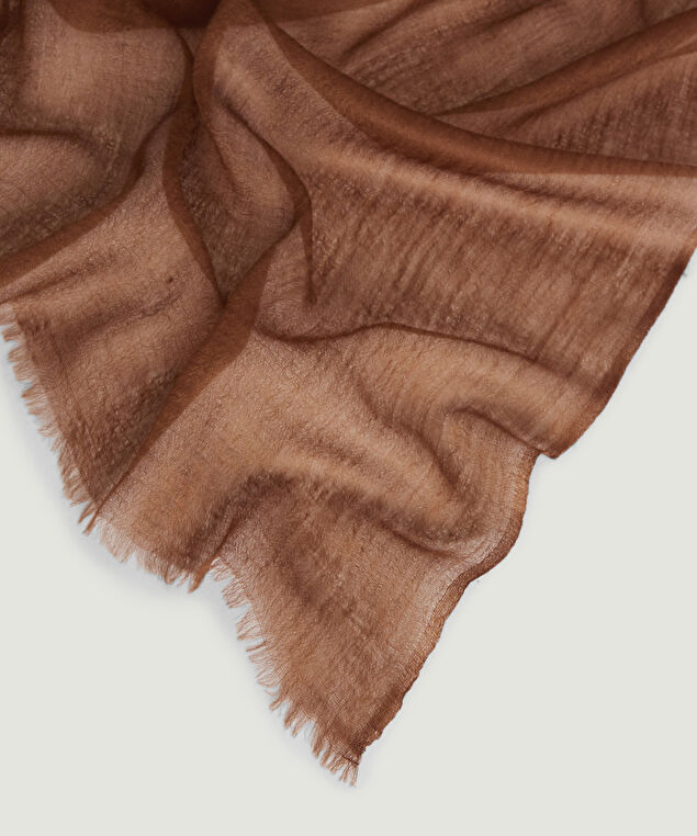 Rodier Écharpe Fine En Cachemire Marron Camel