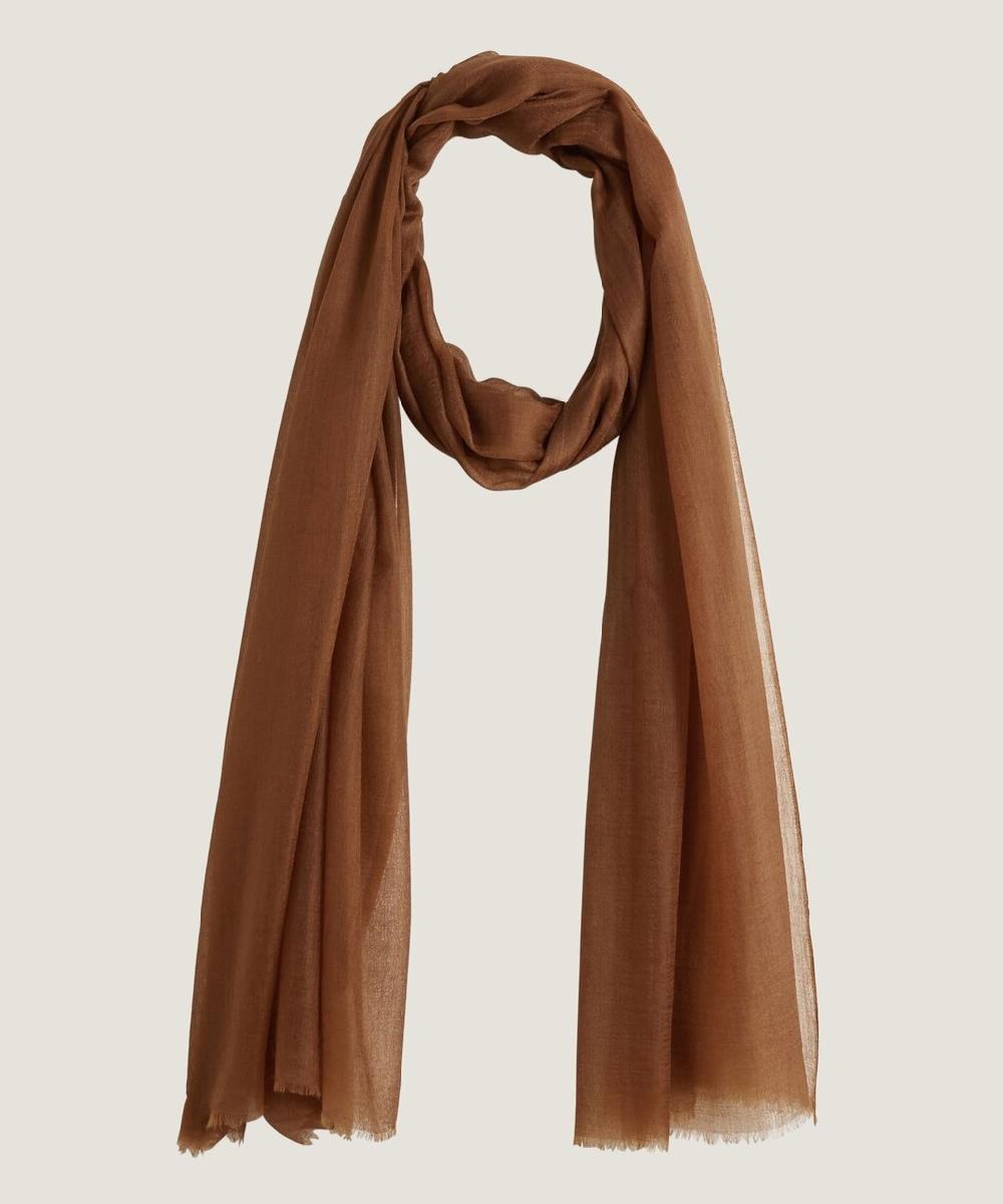 rodier Écharpe fine en cachemire marron camel