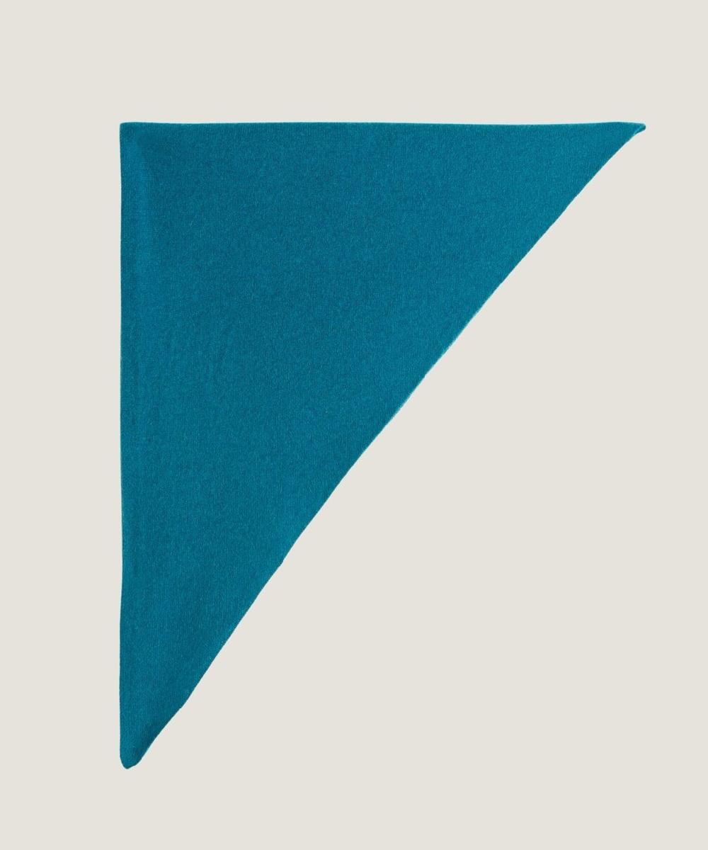 rodier Écharpe triangle cachemire bleu pétrole