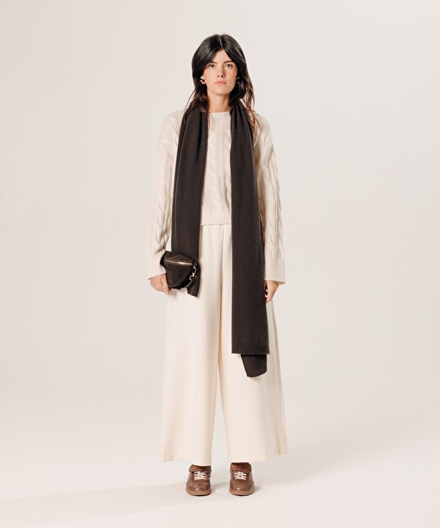 Rodier Étole En Cachemire Marron Café