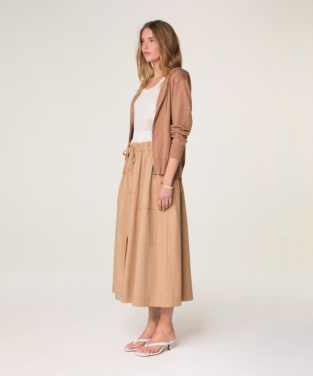 Rodier Gilet à Capuche Marron Fauve