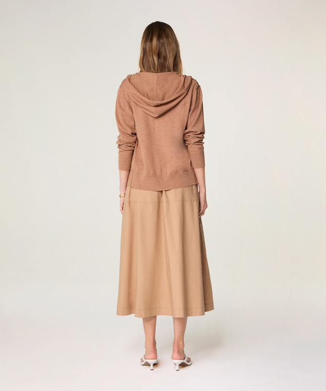 Rodier Gilet à Capuche Marron Fauve