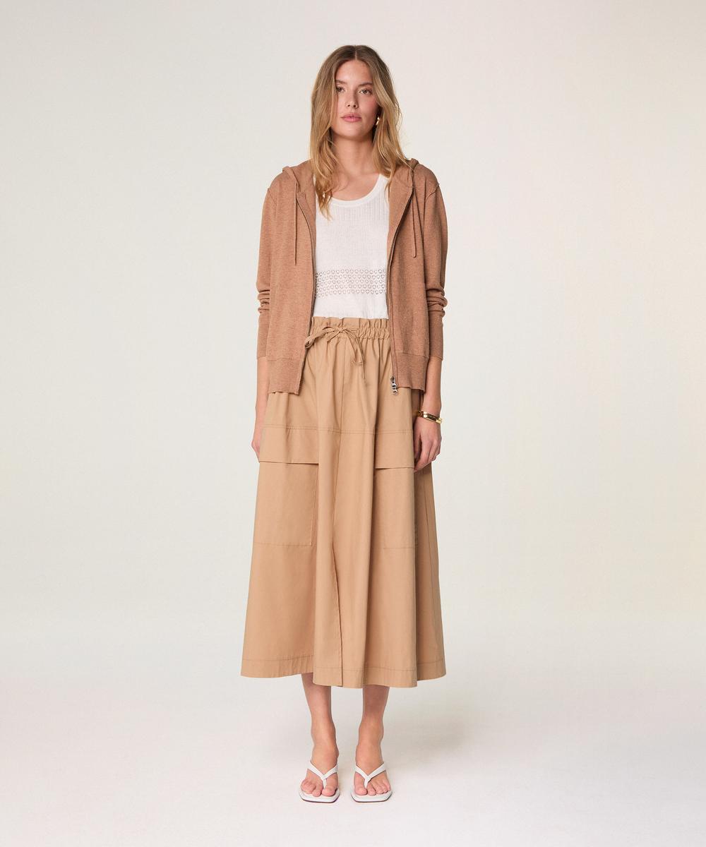 rodier Gilet à capuche marron fauve