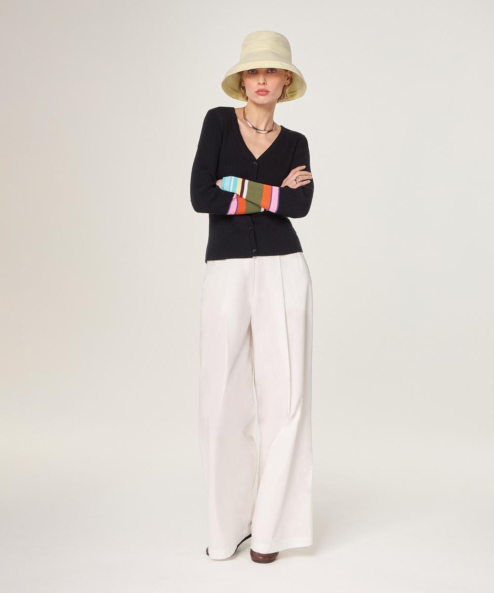 rodier Gilet à côtes bleu marine