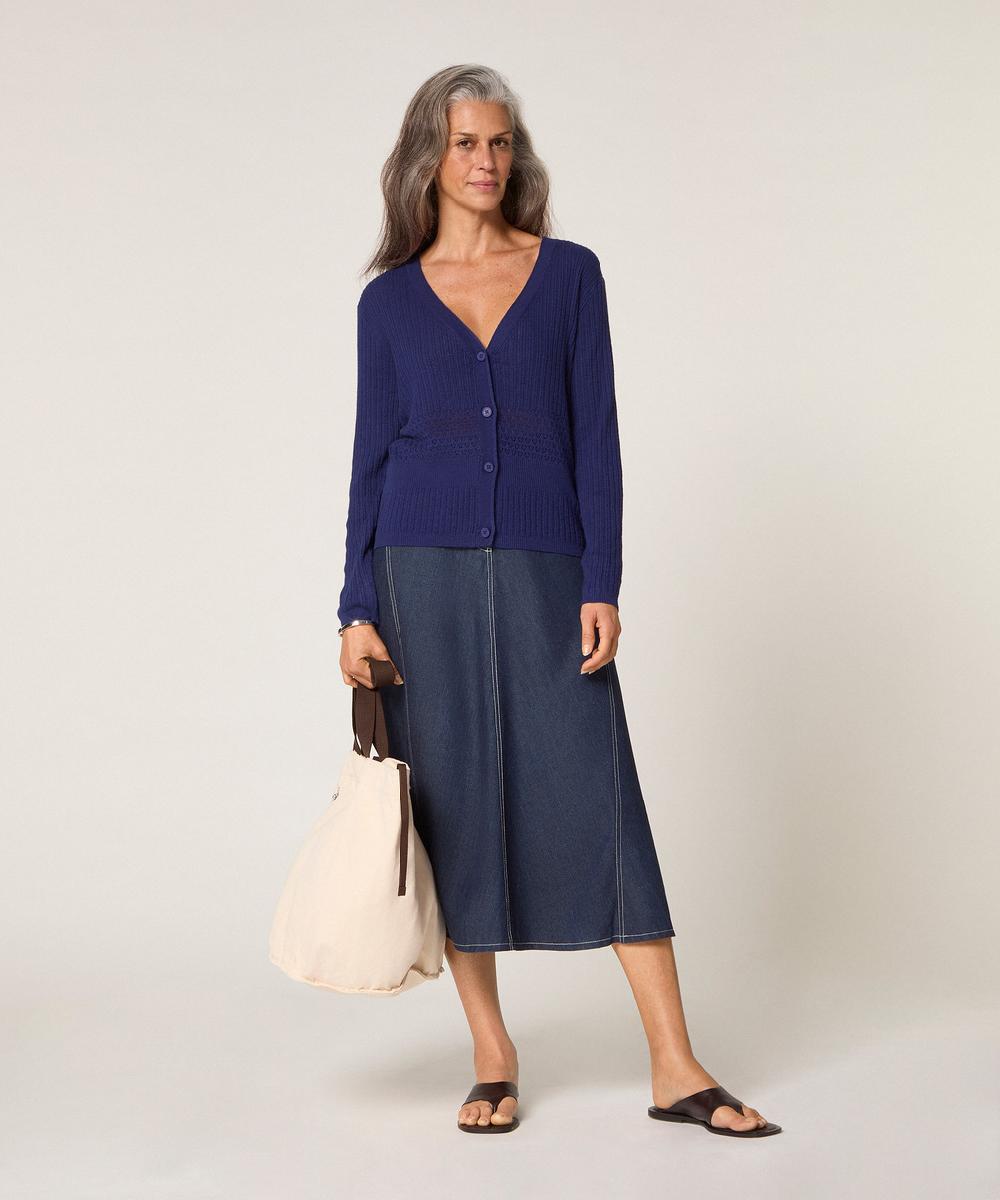 rodier Gilet ajouré bleu marine