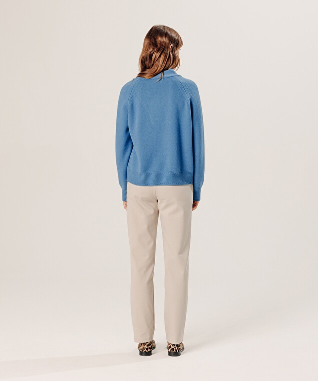 Rodier Gilet Ajouré En Cachemire Bleu Gris