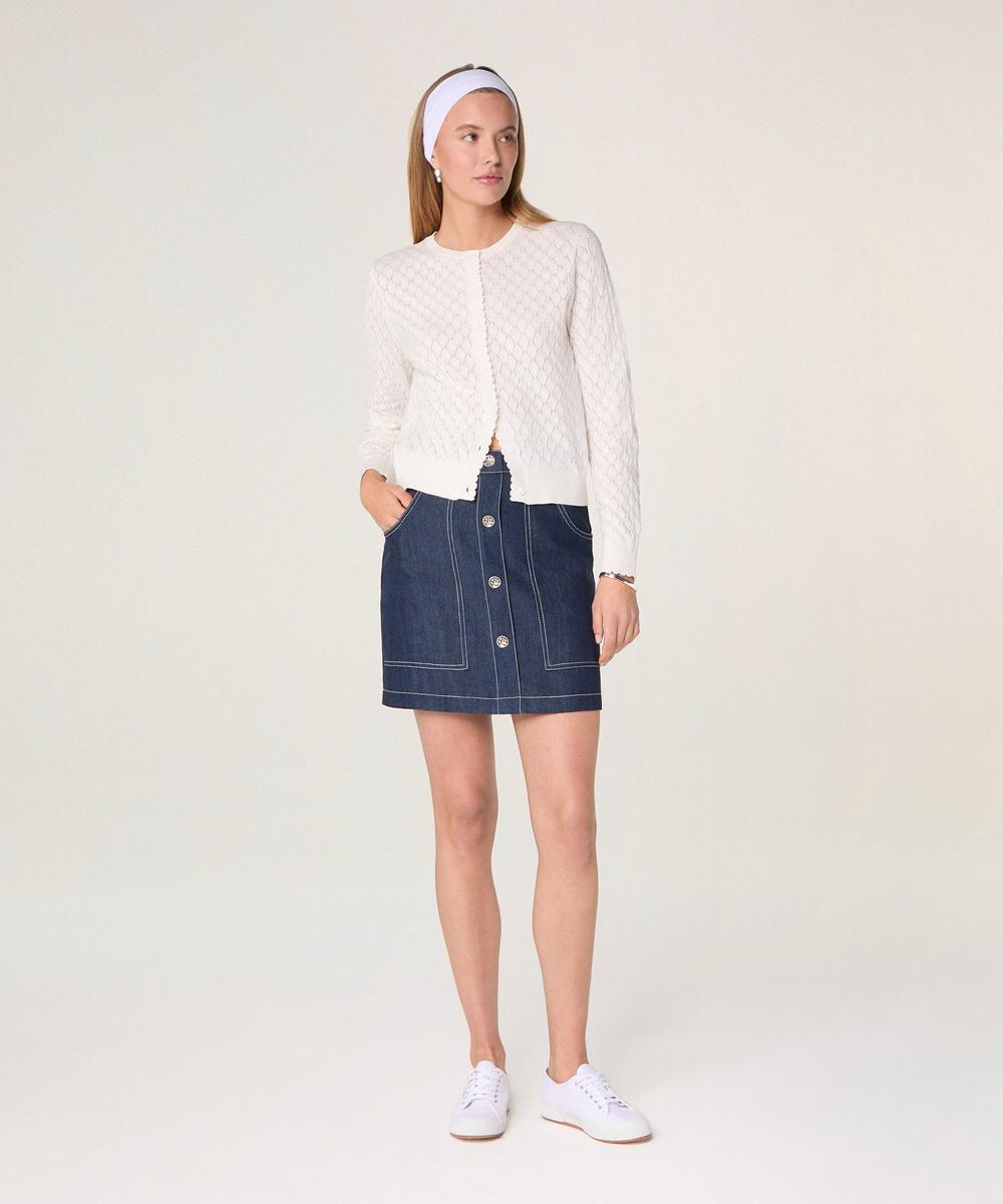 rodier Gilet ajouré en coton blanc écru