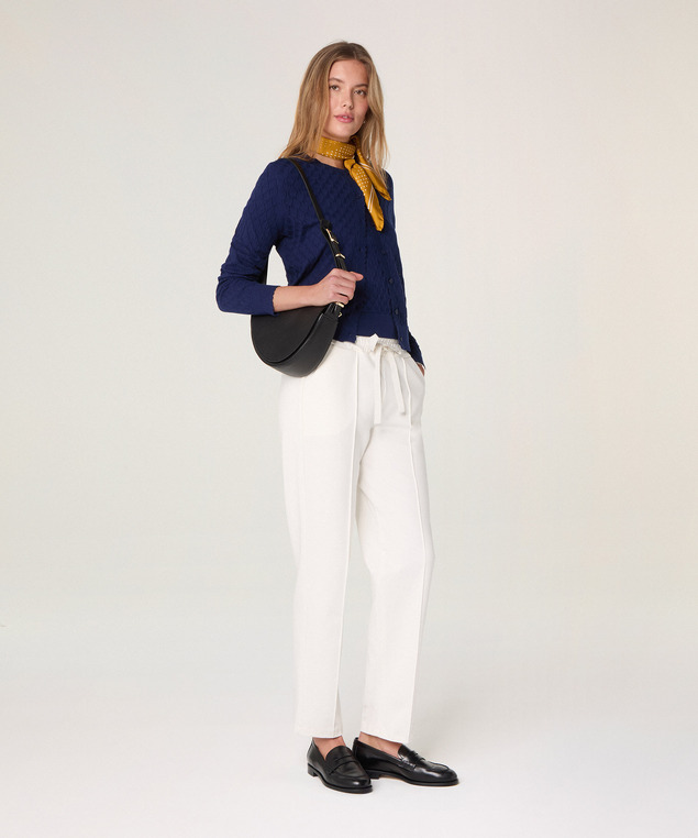 Rodier Gilet Ajouré En Coton Bleu Marine